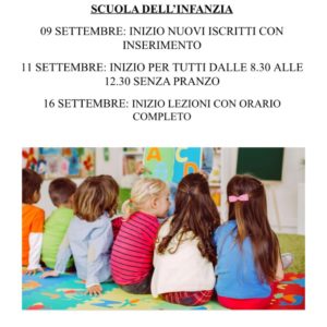 inizio scuola infanzia