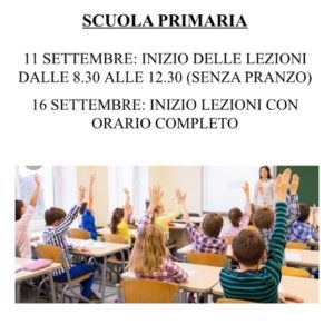 inizio scuola primaria